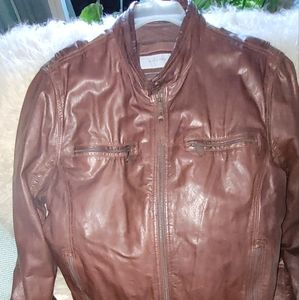 Men's brown leather Marc New York jacket